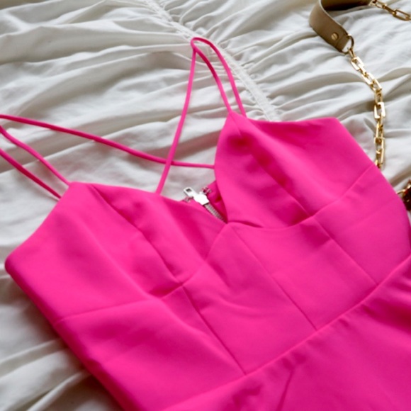 NBD X Revolve Bright Pink Fit & Flare Dress - Picture 5 of 5